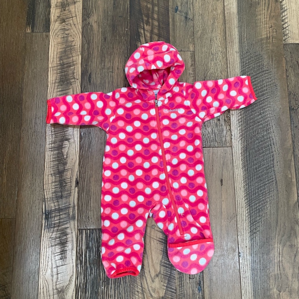 Columbia fleece full body bunting coat girl 3-6mo